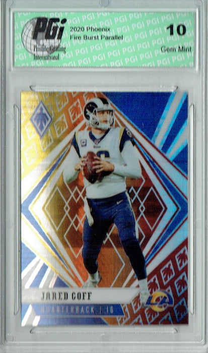 Jared Goff 2020 Phoenix #95 Fanatics Fire Burst Card PGI 10