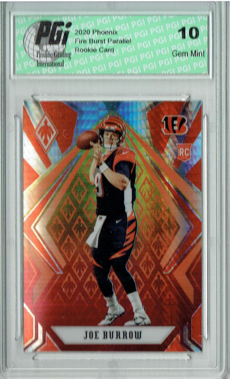 Joe Burrow 2020 Phoenix #101 Fanatics Fire Burst Rookie Card PGI 10