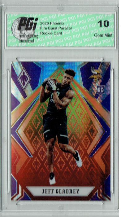 Jeff Gladney 2020 Phoenix #155 Fanatics Fire Burst Rookie Card PGI 10