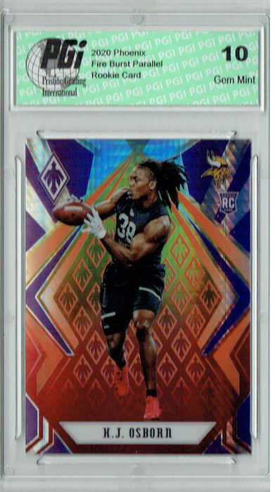 K.J. Osborn 2020 Phoenix #180 Fanatics Fire Burst Rookie Card PGI 10