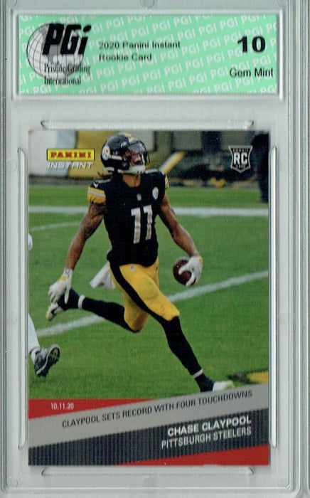Chase Claypool 2020 Panini Instant #65 Record 4 TDs 1 of 390 Rookie Card PGI 10