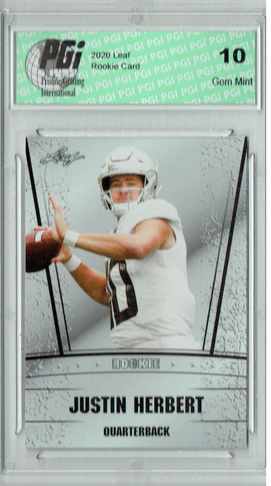 Justin Herbert 2020 Leaf #RS-06 Rookie Card PGI 10