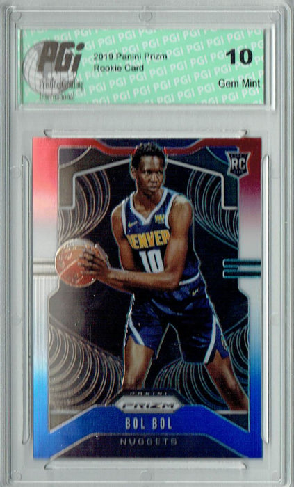 Bol Bol 2019 Prizm #282 Red White Blue SP Rookie Card PGI 10