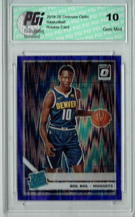 Bol Bol 2019 Optic #162 Purple Shock SP Rookie Card PGI 10