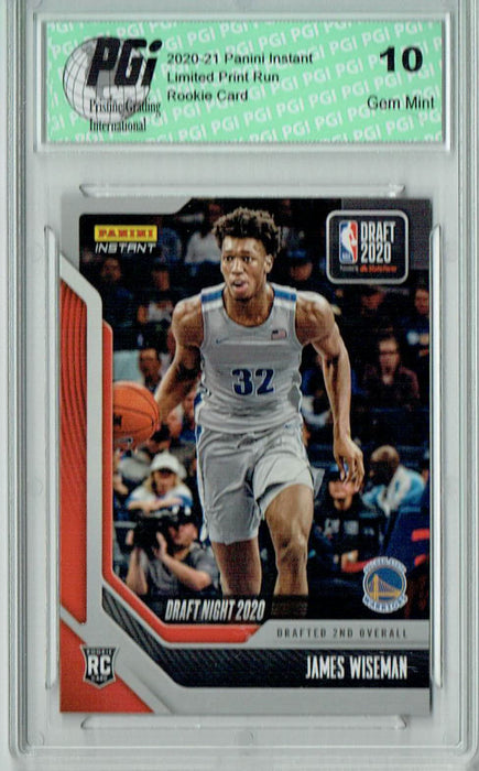 James Wiseman 2020 Panini Instant Draft Night #DN13 2055 Made Rookie Card PGI 10