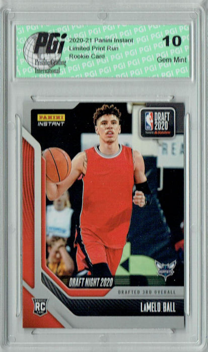 Lamelo Ball 2020 Panini Instant Draft Night #DN18 3073 Made Rookie Card PGI 10