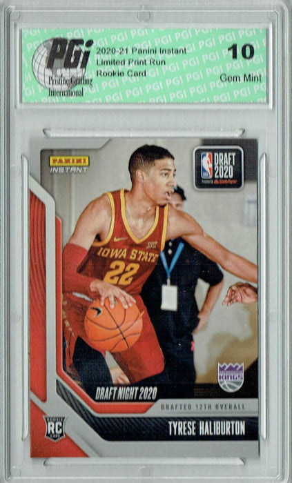 Tyrese Haliburton 2020 Panini Instant Draft Night #DN33 1/502 Rookie Card PGI 10