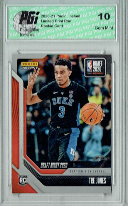 Tre Jones 2020 Panini Instant Draft Night #DN30 287 made Rookie Card PGI 10