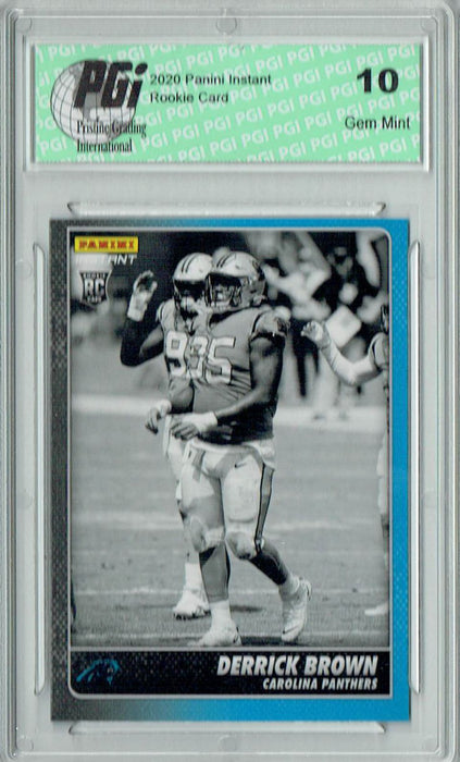 Derrick Brown 2020 Panini Instant Black & White #BW6 1 of 518 Rookie Card PGI 10