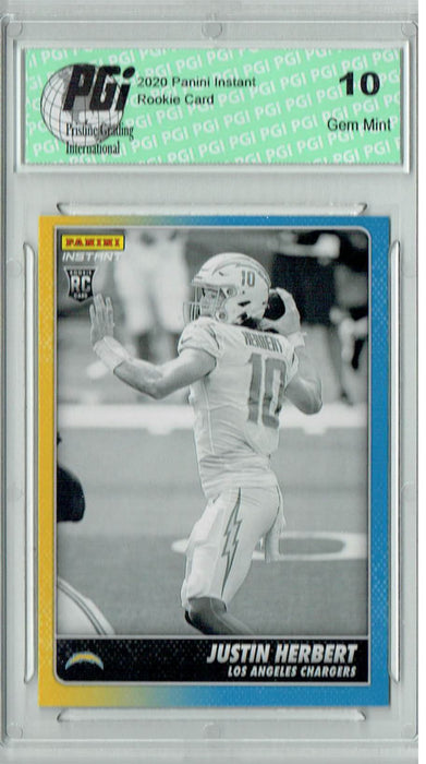 Justin Herbert 2020 Panini Instant Black & White #BW14 1/518 Rookie Card PGI 10