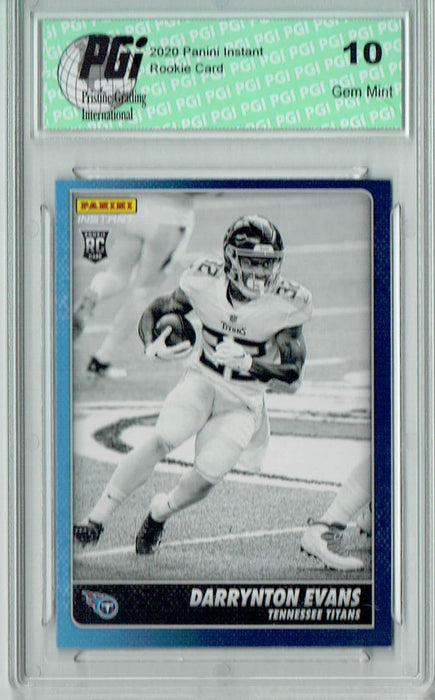 Darrynton Evans 2020 Panini Instant Black & White #BW13 1/518 Rookie Card PGI 10