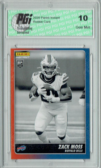 Zack Moss 2020 Panini Instant Black & White #BW24 1 of 518 Rookie Card PGI 10