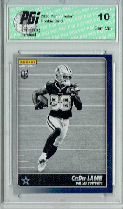 CeeDee Lamb 2020 Panini Instant Black & White #BW20 1 of 518 Rookie Card PGI 10