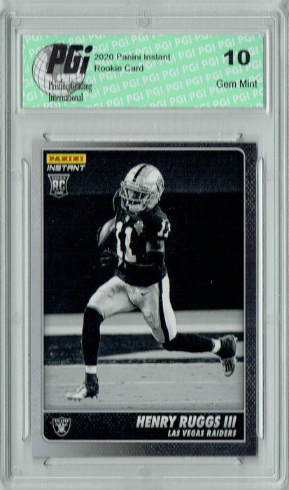 Henry Ruggs lll 2020 Panini Instant Black & White #BW27 1/518 Rookie Card PGI 10