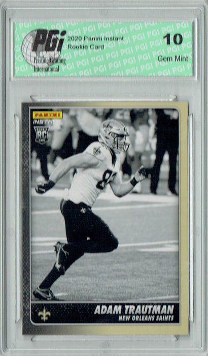 Adam Trautman 2020 Panini Instant Black & White #BW34 1/518 Rookie Card PGI 10