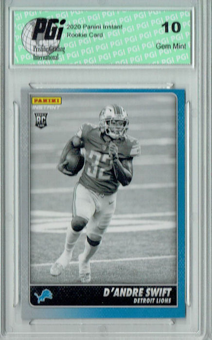 D'andre Swift 2020 Panini Instant Black & White #BW30 1/518 Rookie Card PGI 10