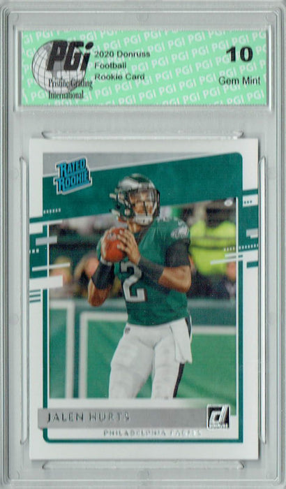 Jalen Hurts 2020 Donruss Football #314 Rated Rookie Rookie Card PGI 10