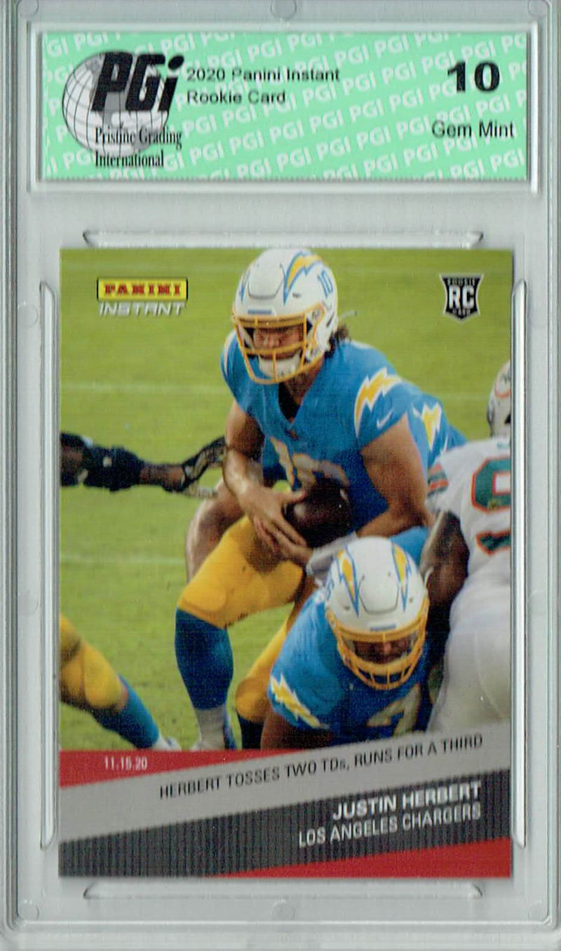 Justin Herbert 2020 Panini Instant #120 1 of 236 Made Rookie Card PGI 10