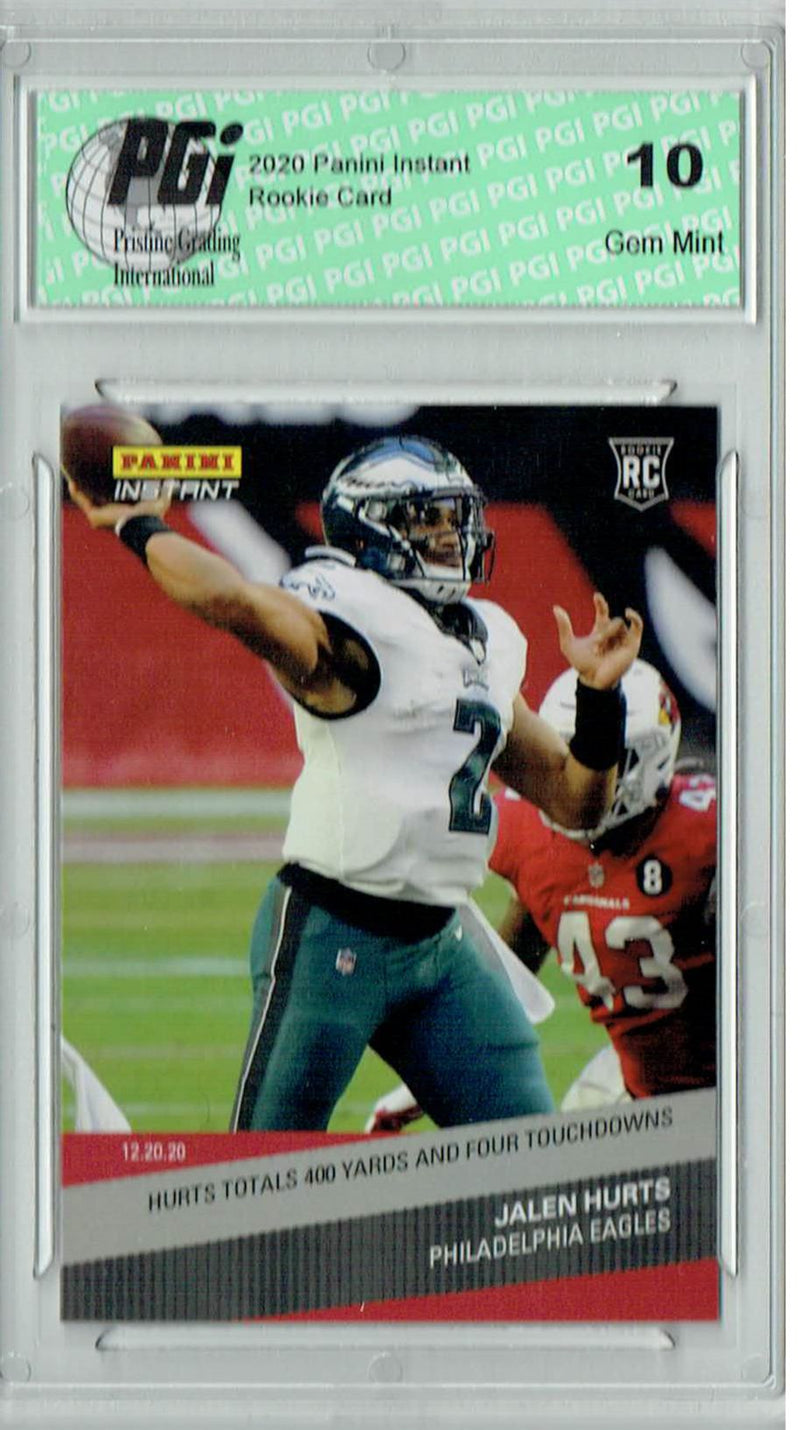 Jalen Hurts 2020 Panini Instant #173 1 of 309 Made Rookie Card PGI 10