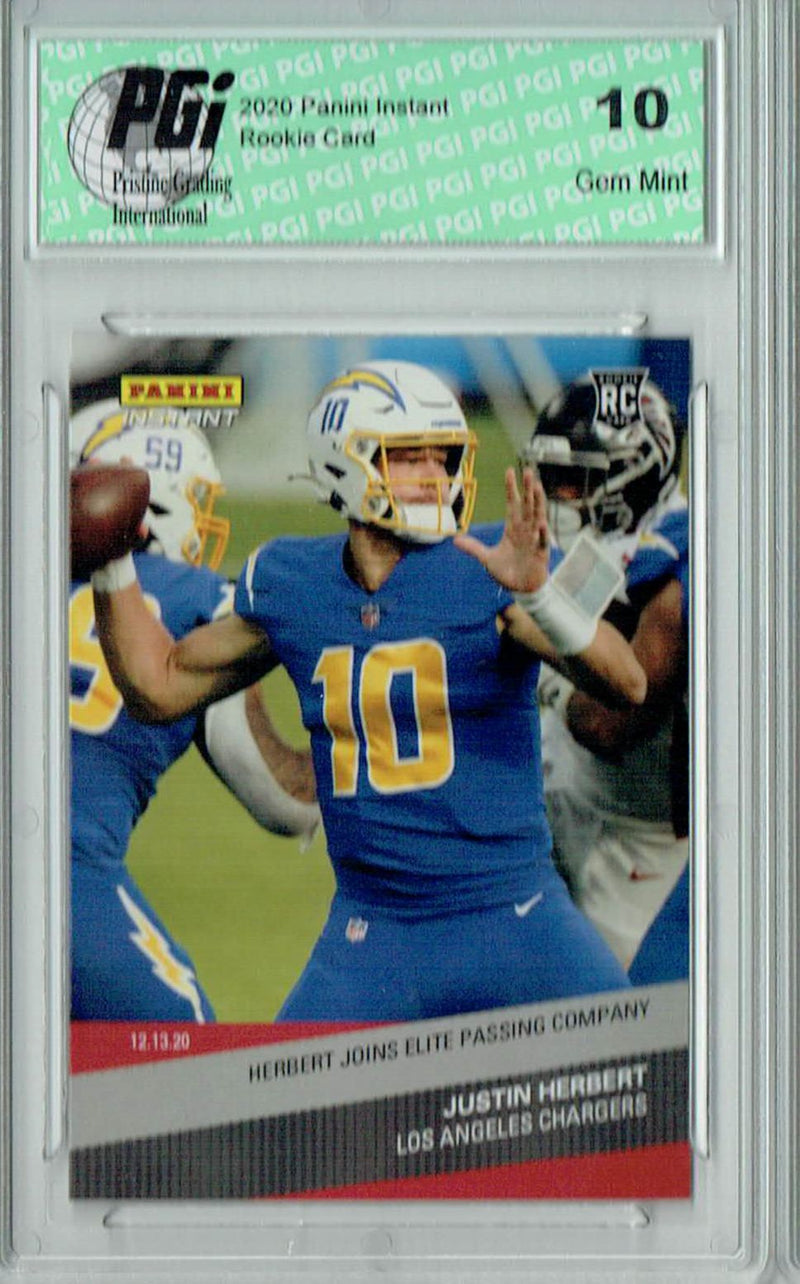 Justin Herbert 2020 Panini Instant #162 Just 497 Ever Made Rookie Card PGI 10