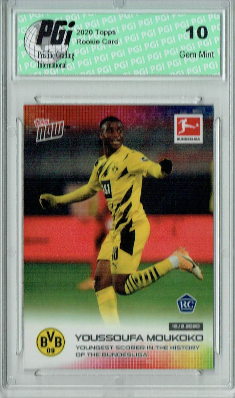 Youssoufa Moukoko 2020 Topps Now #71 1 of 6,170 Made Rookie Card PGI 10