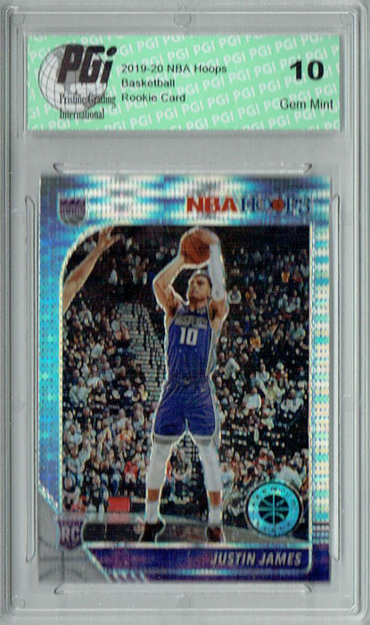 Justin James 2019 NBA Hoops #244 Pulsar Premium Stock Rookie Card PGI 10