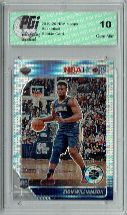 Zion Williamson 2019 NBA Hoops #258 Pulsar Premium Stock Rookie Card PGI 10