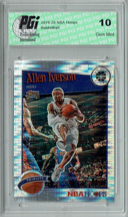 Allen Iverson 2019 NBA Hoops #285 Pulsar Premium Stock Card PGI 10