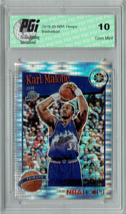 Karl Malone 2019 NBA Hoops #286 Pulsar Premium Stock Card PGI 10