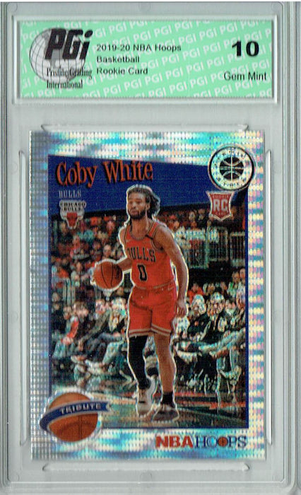 Coby White 2019 NBA Hoops #295 Pulsar Premium Stock Rookie Card PGI 10