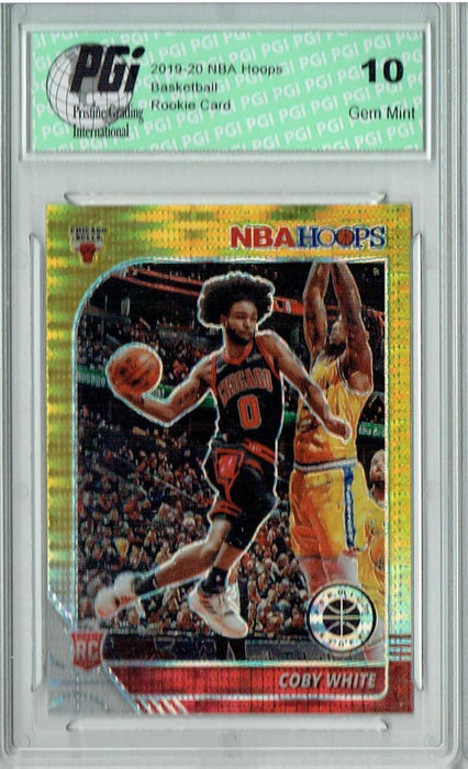 Coby White 2019 NBA Hoops #204 Pulsar Premium Gold Prizm Rookie Card PGI 10