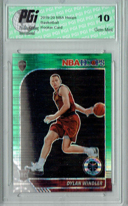 Dylan Windler 2019 NBA Hoops #221 Pulsar Premium Green Prizm Rookie Card PGI 10