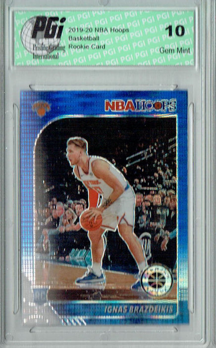 Ignas Brazdeikis 2019 NBA Hoops #235 Pulsar Prem. Blue Prizm Rookie Card PGI 10