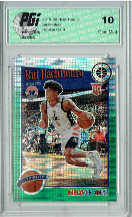 Rui Hachimura 2019 NBA Hoops #206 Pulsar Premium Red Prizm Rookie Card PGI 10