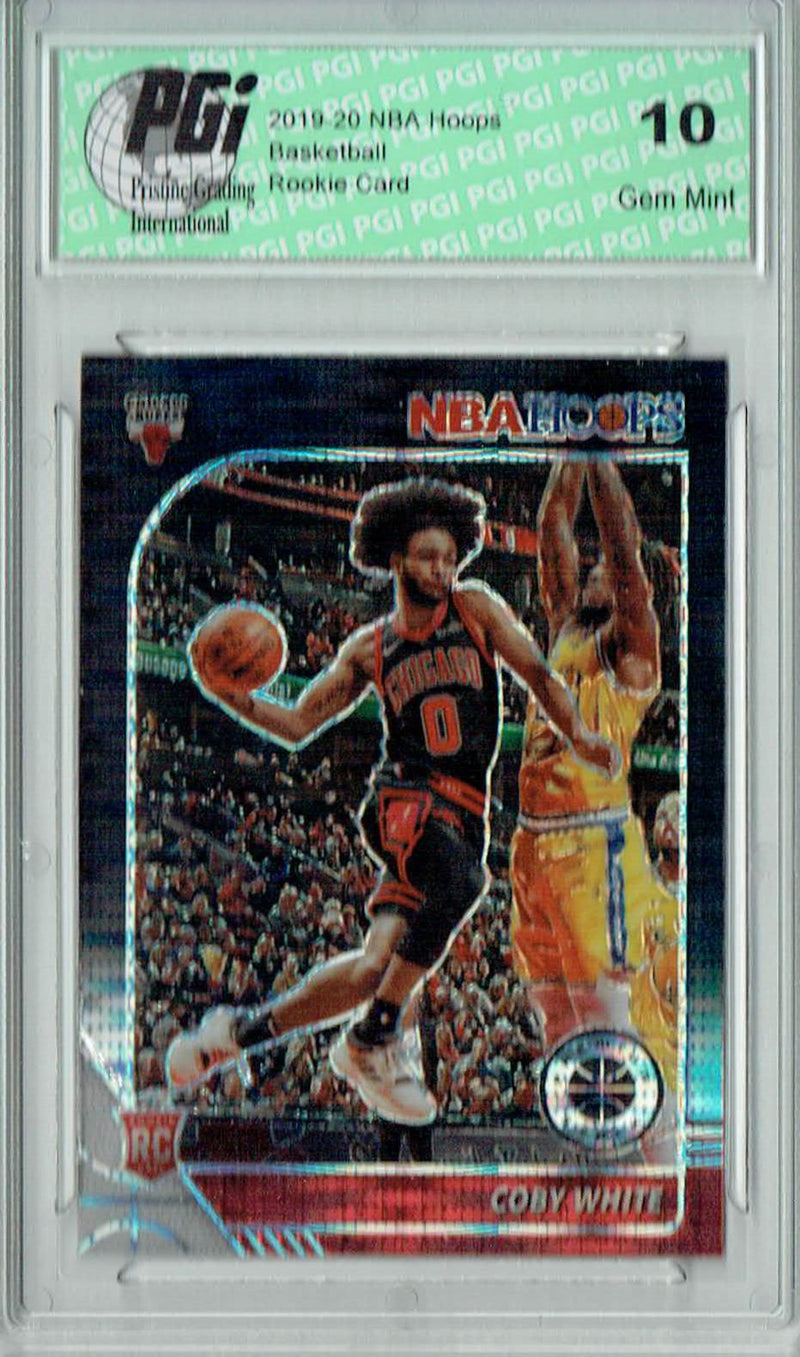Coby White 2019 NBA Hoops #204 Pulsar Premium Black Prizm Rookie Card PGI 10