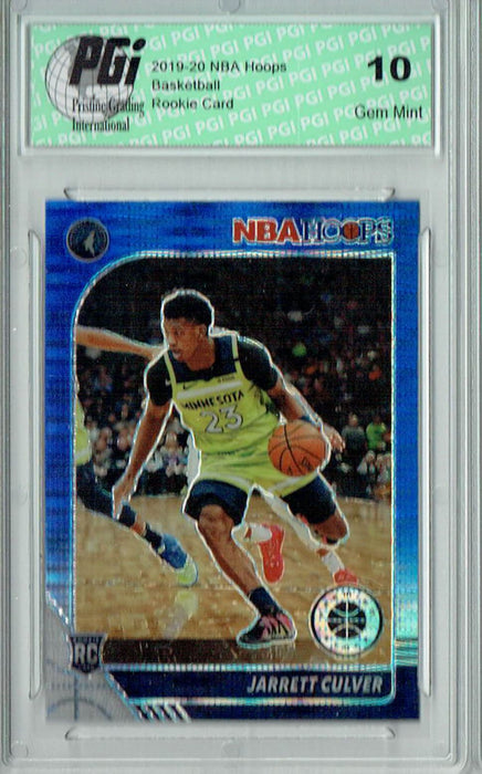 Jarrett Culver 2019 NBA Hoops #203 Pulsar Premium Blue Prizm Rookie Card PGI 10