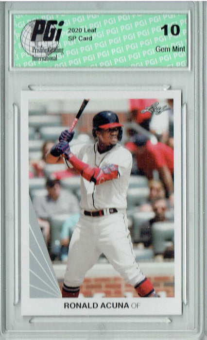 Ronald Acuna 2020 Leaf #8 90 Leaf Tribute SP Card PGI 10