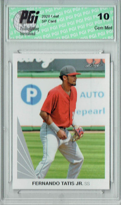 Fernando Tatis Jr. 2020 Leaf #4 90 Leaf Tribute SP Card PGI 10