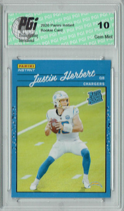 Justin Herbert 2020 Panini Instant #4 Retro Rated Rookie Card 1/2044 PGI 10