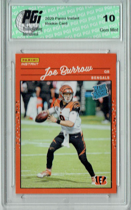 Joe Burrow 2020 Panini Instant #1 Retro Rated Rookie Card 1/2044 PGI 10