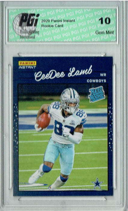 CeeDee Lamb 2020 Panini Instant #7 Retro Rated Rookie Card 1/2044 PGI 10