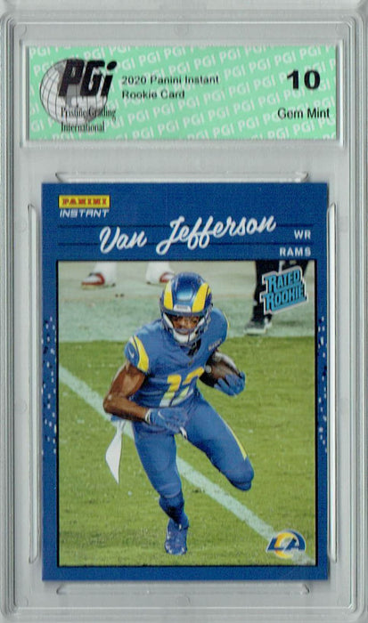 Van Jefferson 2020 Panini Instant #24 Retro Rated Rookie Card 1/2044 PGI 10