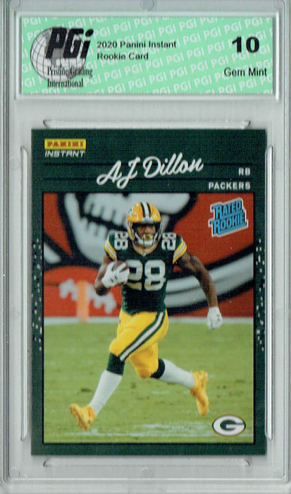 AJ Dillon 2020 Panini Instant #26 Retro Rated Rookie Card 1/2044 PGI 10