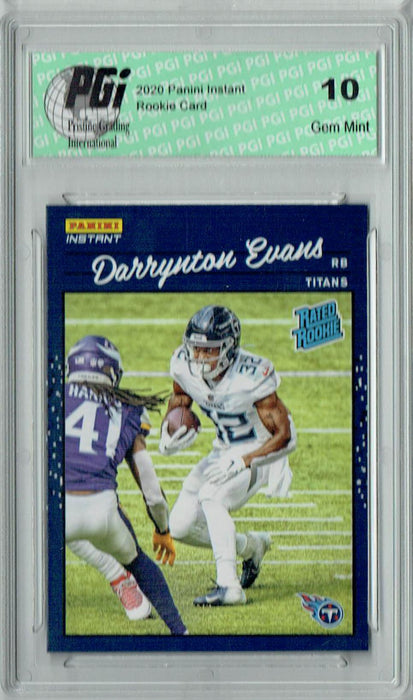 Darrynton Evans 2020 Panini Instant #33 Retro Rated Rookie Card 1/2044 PGI 10