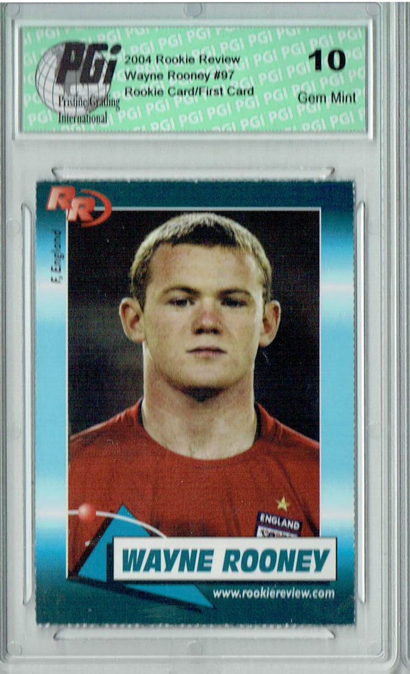2004 Wayne Rooney Rookie Review PGI 10 1st CARD EVER Manchester United