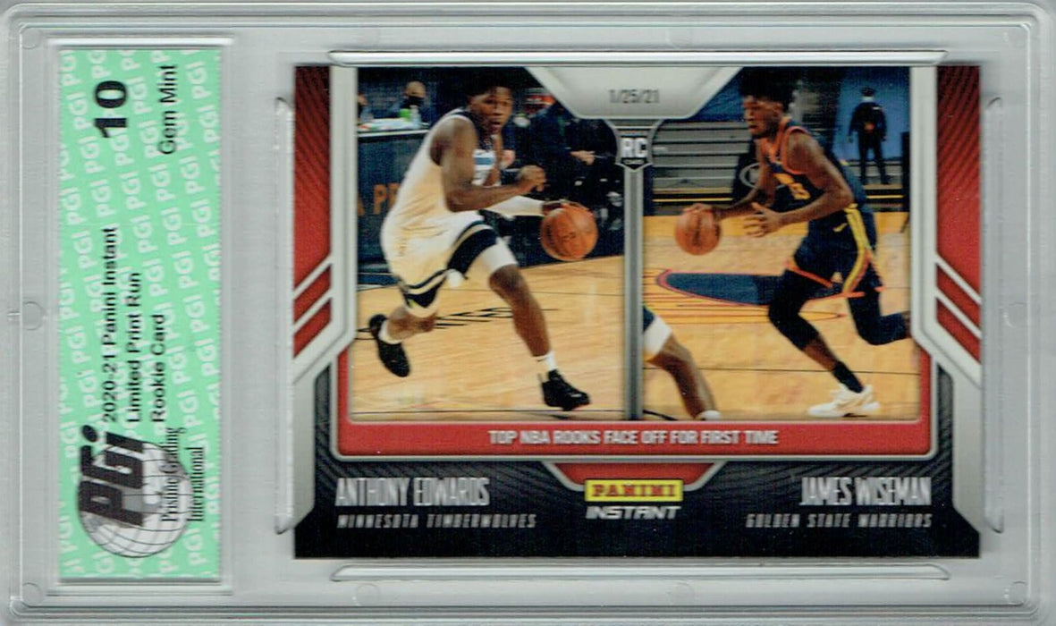 James Wiseman Anthony Edwards 2020 Panini Instant #56  1/309 Rookie Card PGI 10