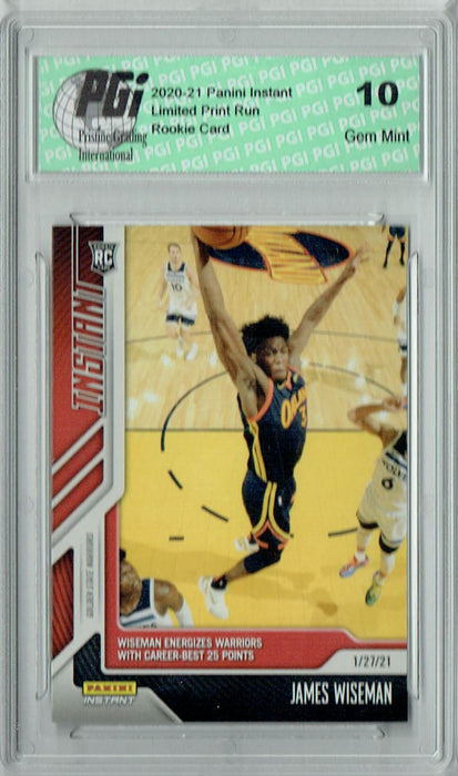 James Wiseman 2020 Panini Instant #57 1 of 659 Made Rookie Card PGI 10