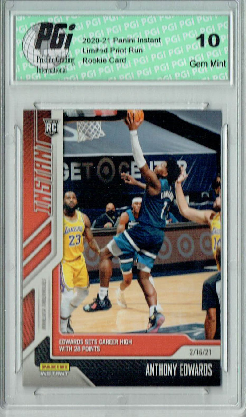 Anthony Edwards 2020 Panini Instant #80 Only 445 Produced Rookie Card PGI 10