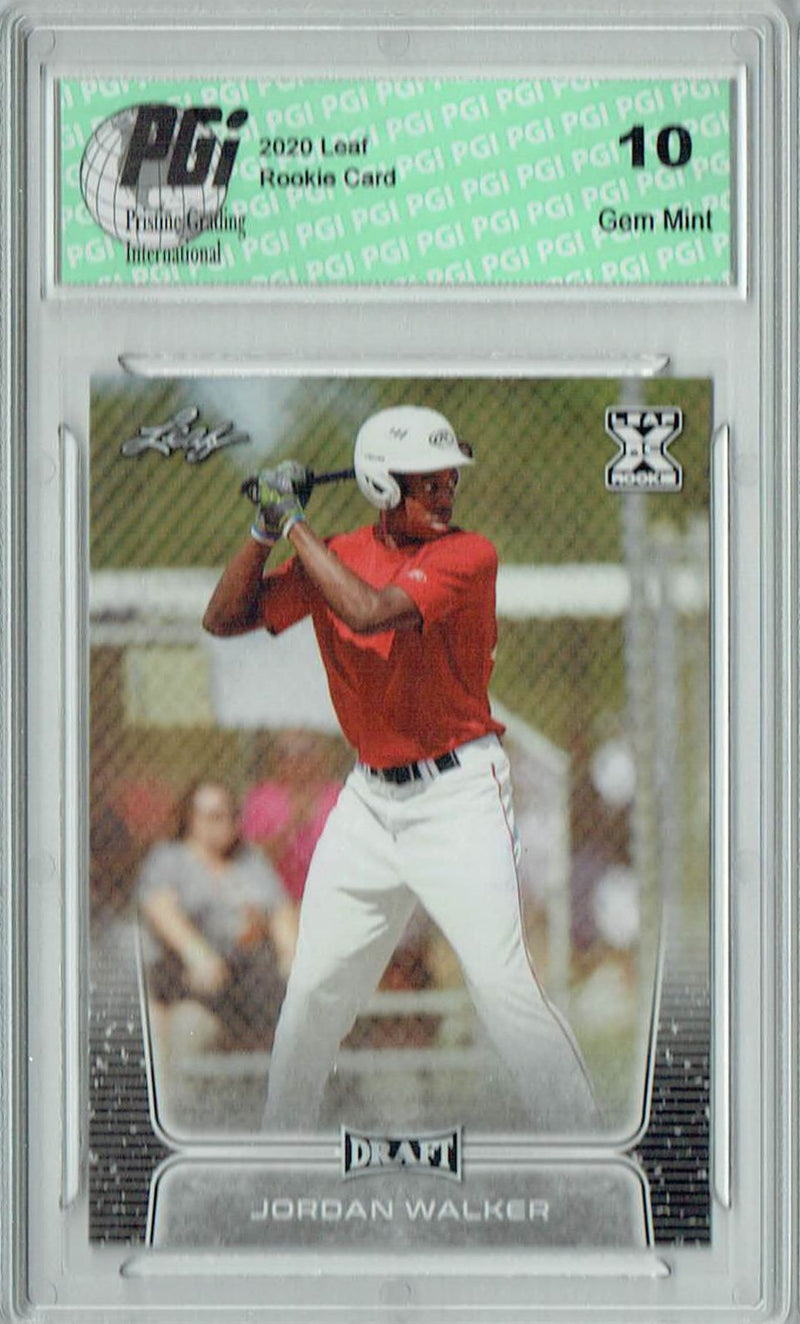 Jordan Walker 2020 Leaf Draft Baseball #42 Gem Mint Rookie Card PGI 10