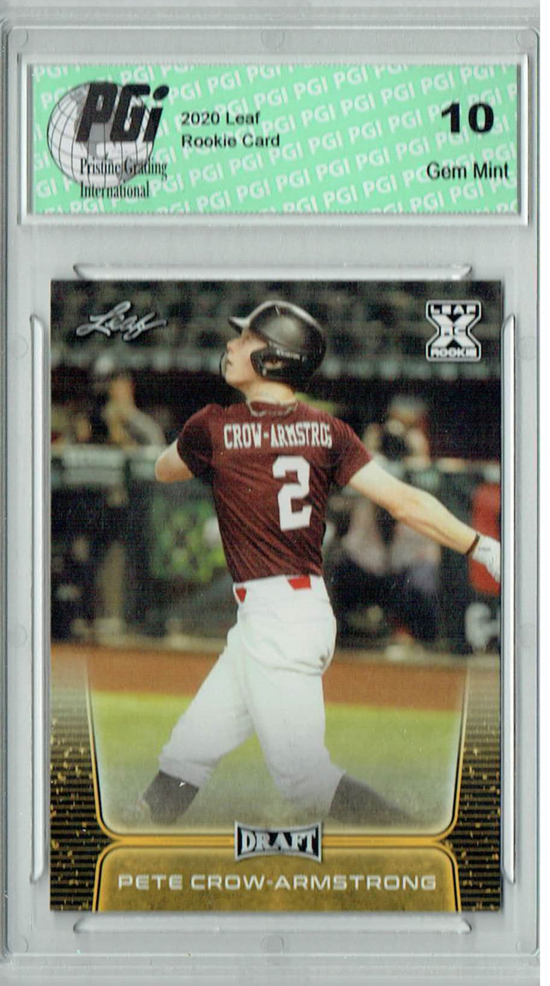 Pete Crow-Armstrong 2020 Leaf Draft Baseball #41 Gold SP Rookie Card PGI 10